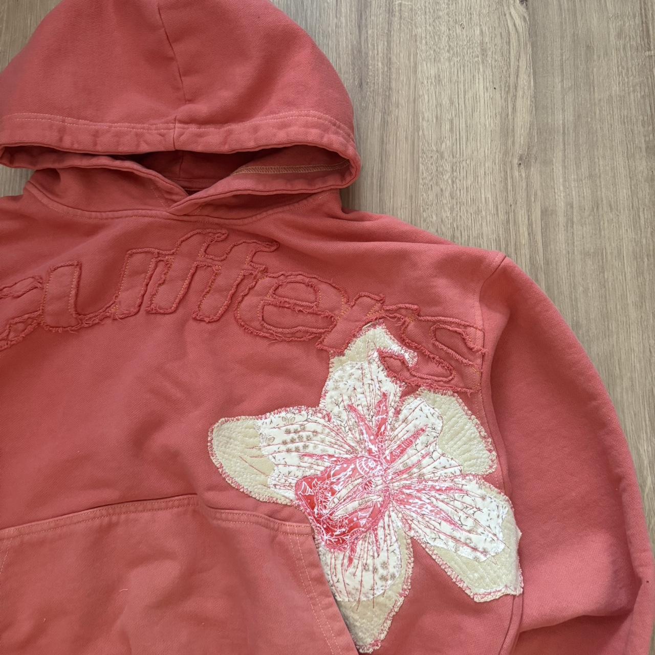 Coral Flower Patchwork Hoodie