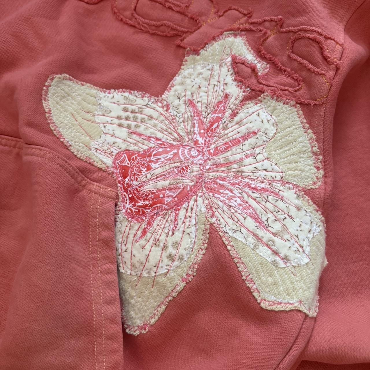 Coral Flower Patchwork Hoodie